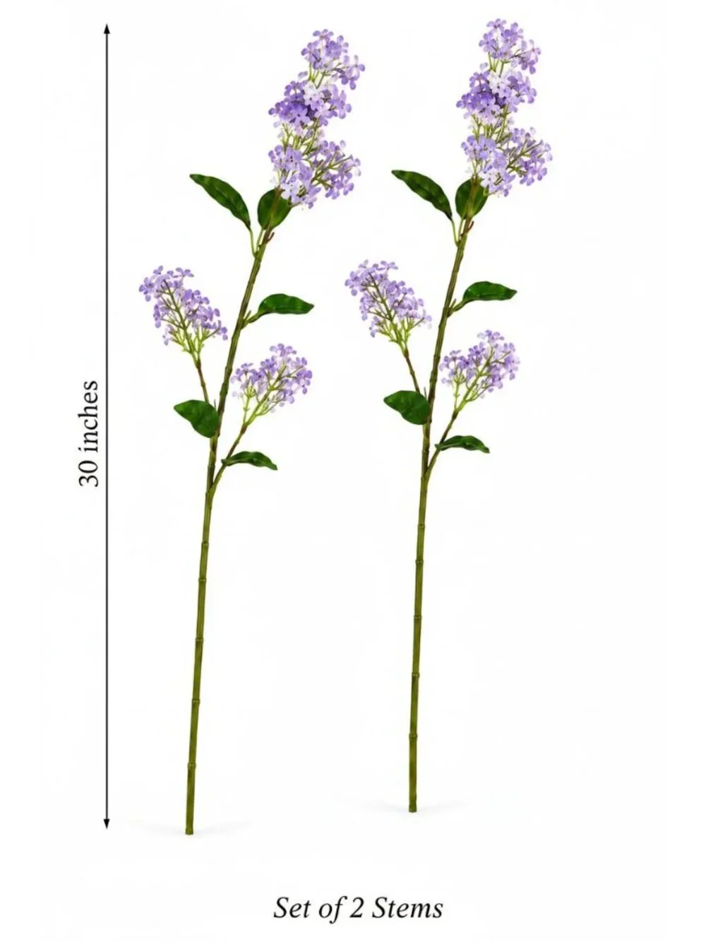 Artificial Lilac Stems Set of 2, 30 Inch Lavender Filler Flowers, Cottage Farmho